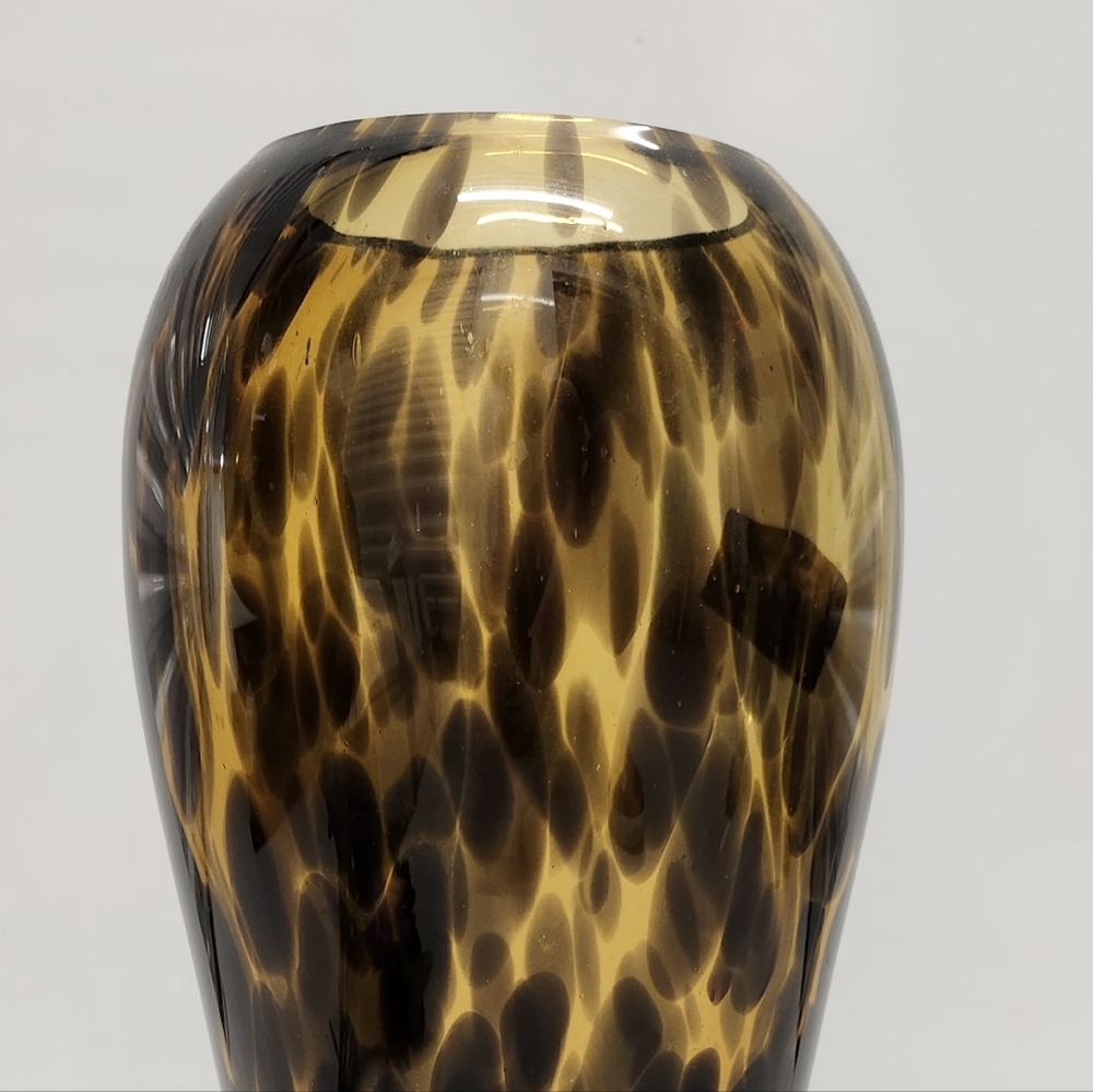 Leopard Unbrella Holder /Brown Art Glass Vase